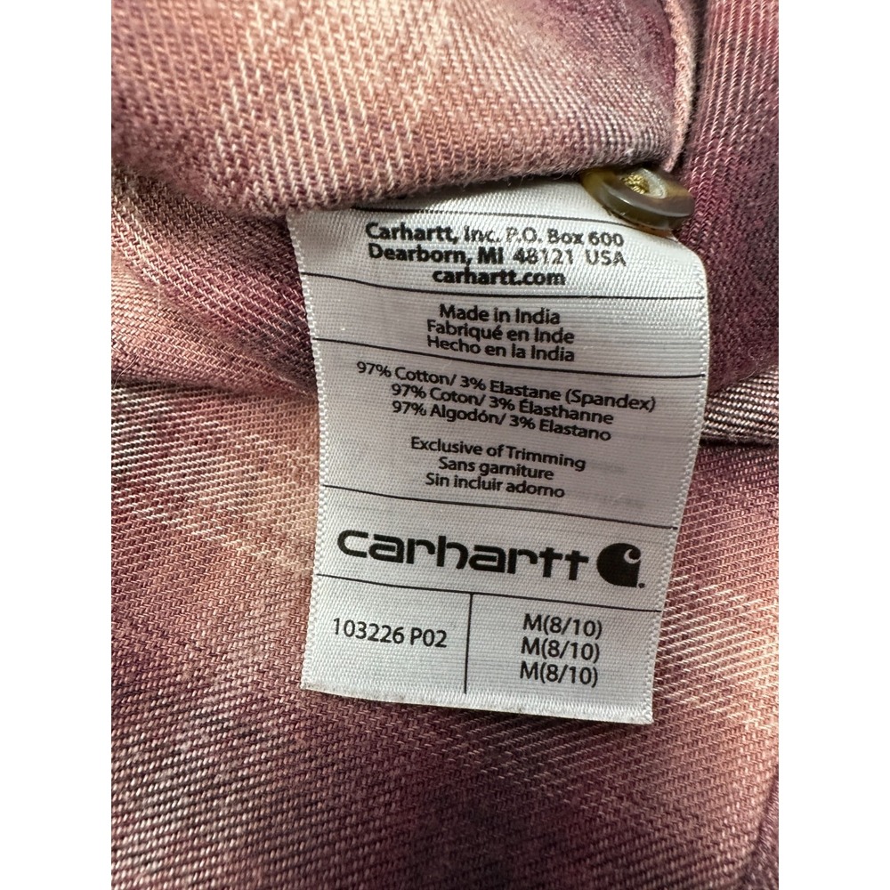 Carhartt Women's Pink Rugged Flex Hamilton Flannel Long Sleeve Shirt M (8/10)‎ - Picture 8 of 9